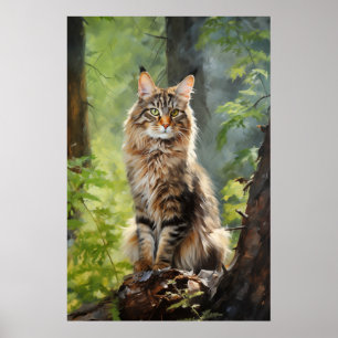 Poster chat Maine Coon