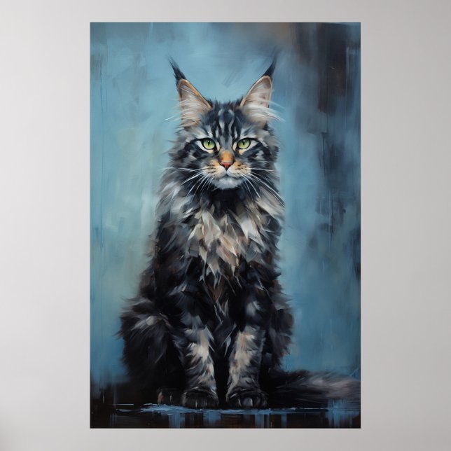 Poster chat Maine Coon (Devant)