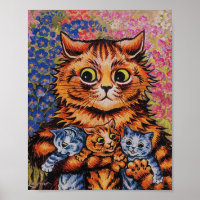 Chat Mère - Louis Wain Artwork - Chats Amusants