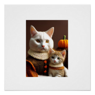 Poster Chat Mère Pèlerin Et Son Chaton