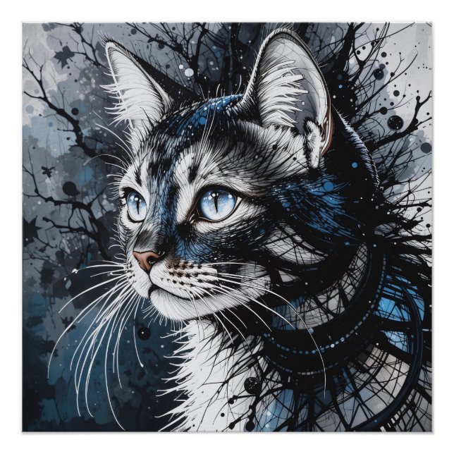 Poster Chat moderne brillant (Devant)