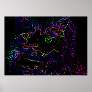 Poster Chat Neon Glow