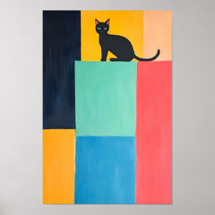 Poster Chat noir design simple
