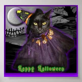Poster Chat noir d'Halloween