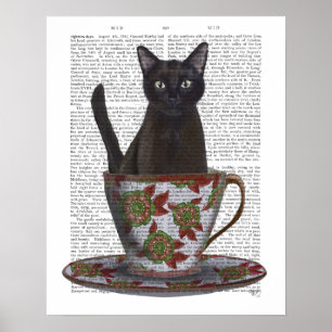 Poster Chat noir en Teacup