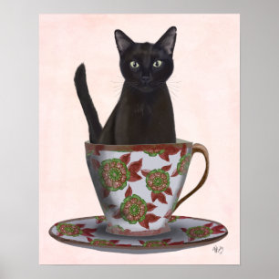 Poster Chat noir en Teacup