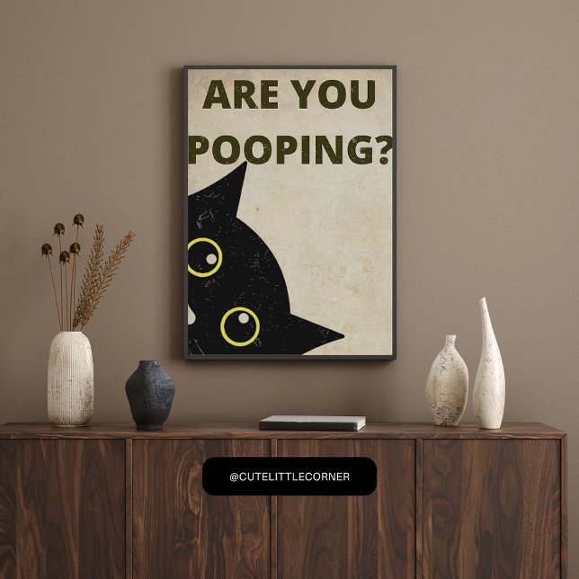 Poster Chat noir Es-tu en train de balancer l'affiche rét (Créateur téléchargé)
