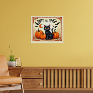Poster Chat noir Halloween