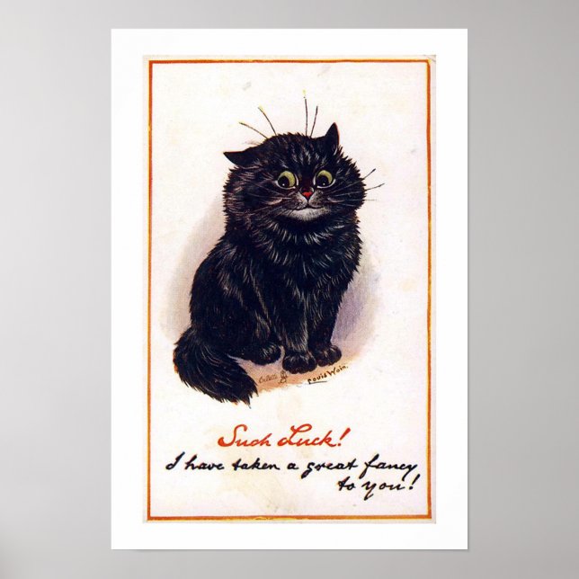 Poster Chat noir, Louis Wain (Devant)