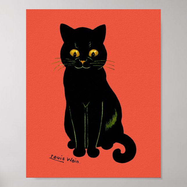 Poster Chat noir, Louis Wain (Devant)