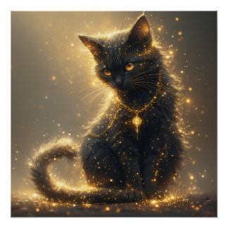 Poster Chat Noir Magique