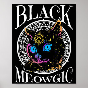 Poster Chat Noir Meowgic Halloween Sorcière Sorcellerie