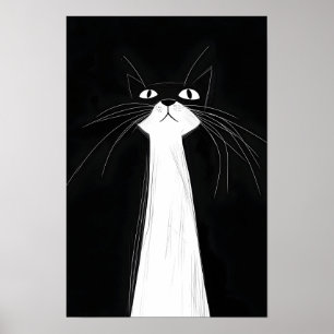 Poster Chat noir mignon drôle