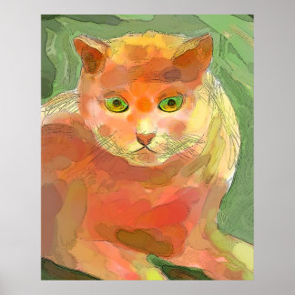 Poster Chat orange