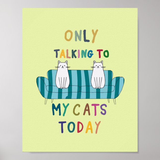 Poster Chat parlant, conversations avec les chats (Devant)