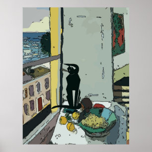 Poster Chat regarder depuis la fenêtre