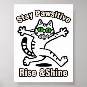 Poster Chat Restez Positif