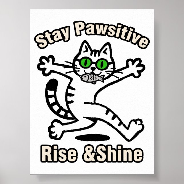 Poster Chat Restez Positif (Devant)