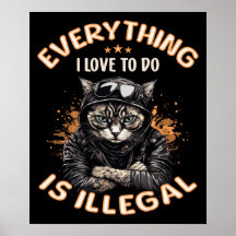 Chat sarcastique drôle Bad Kitty Thug Gangster Cha