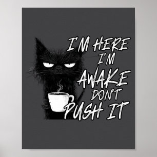 Poster Chat sarcastique drôle de chat Je suis là Je suis 