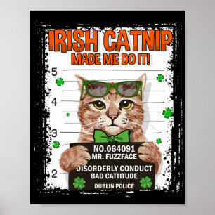 Poster Chat Shamrock de la fête de la St Patrick