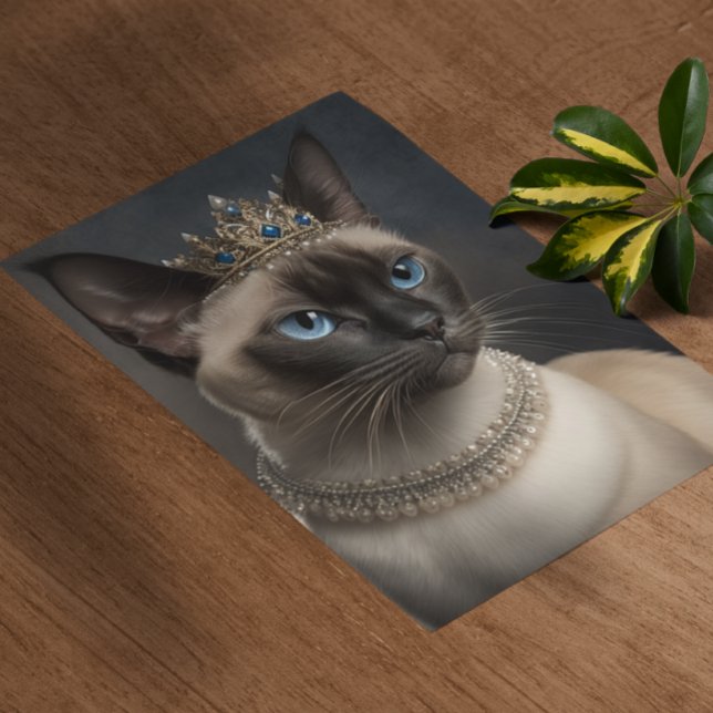 Poster Chat siamois avec couronne et collier (Créateur téléchargé)