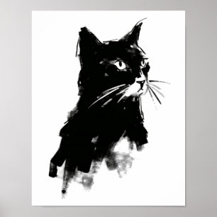 Poster Chat silhouette Petit