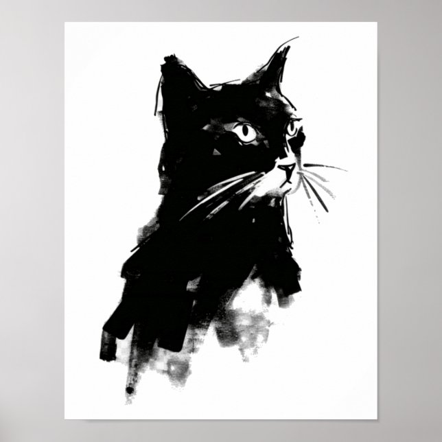 Poster Chat silhouette Petit (Devant)