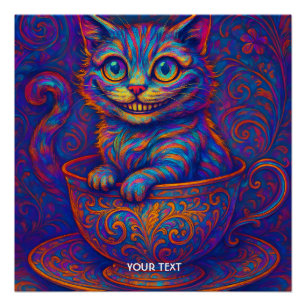 Poster Chat souriant tasse mignonne fantaisie