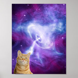 Poster Chat spatial de galaxie cosmique