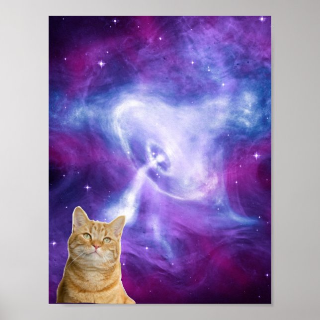 Poster Chat spatial de galaxie cosmique (Devant)