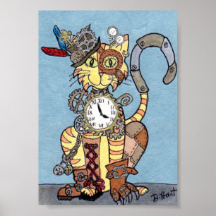 Poster Chat Steampunk