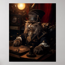 Chat Steampunk en Uniform Retro