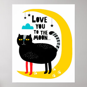 Poster Chat sur la lune