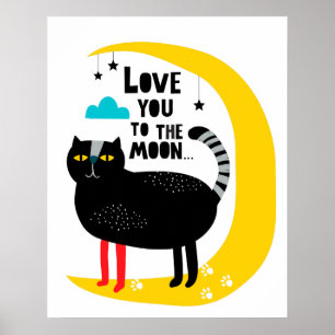 Poster Chat sur la lune