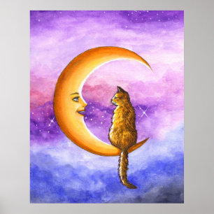 Poster Chat sur la lune 673