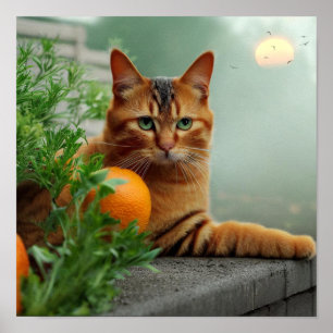 Poster Chat Tabby Orange