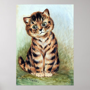 Poster Chat tigré, Louis Wain