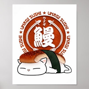 Poster Chat Unagi Eel Sushi