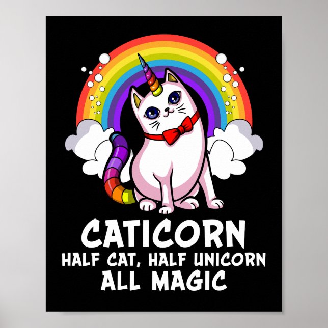 Poster Chat Unicorn Magique Caticorn Kitten Rainbow Anima (Devant)