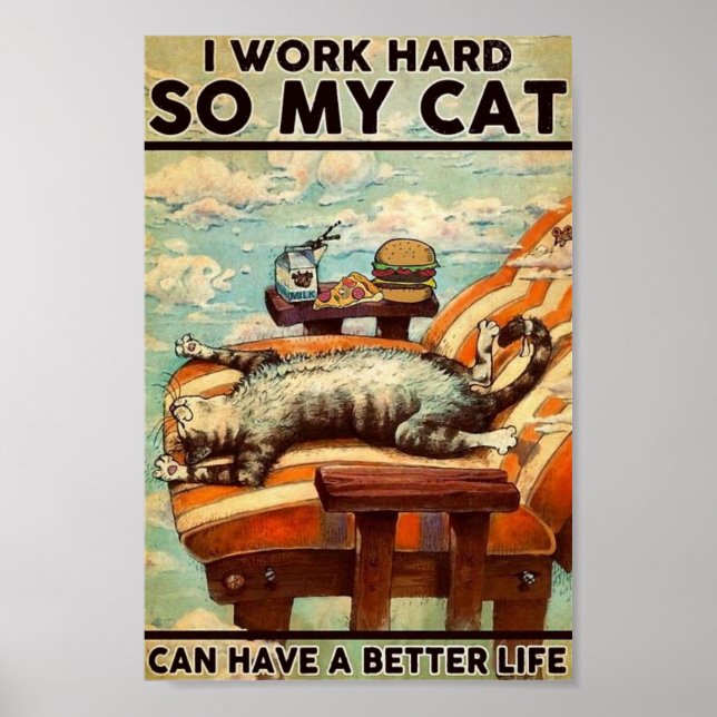 Poster chat vintage (Devant)