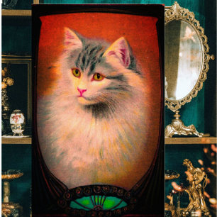 Poster chat vintage illustration art nouveau élégant