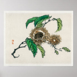 Poster Châtaigne de Kōno Bairei (1844-1895)