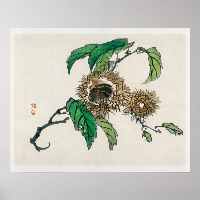 Poster Châtaigne de Kōno Bairei (1844-1895) (Devant)