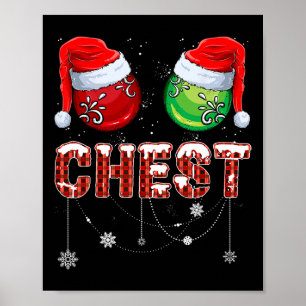 Poster Châtaignes de famille à jumelles de Noël