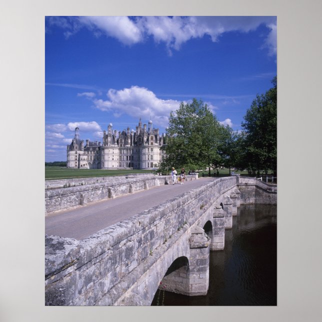 Poster Château Chambord, Vallée de la Loire, France (Devant)