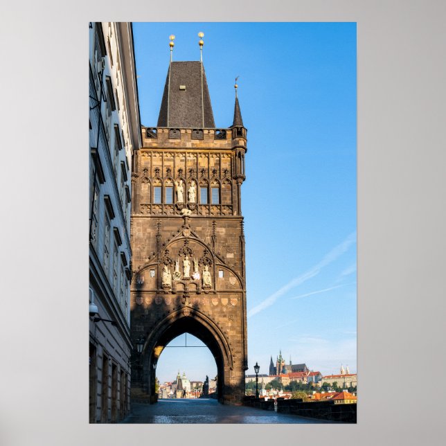 Poster Château Charles pont ancienne tour & Prague (Devant)