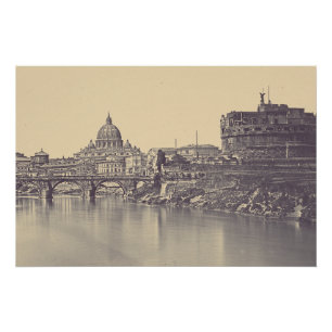 Poster Château d'Angel et coupole du Vatican