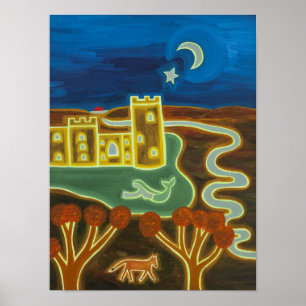 Poster Château de Bodiam par le clair de lune 2010