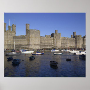 Poster Château de Caernarfon, Gwynedd, Pays de Galles (R